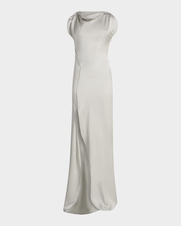 green emerald velvet dress Lace Cami Dress In Ivory – Victoria Beckham UK main image 0