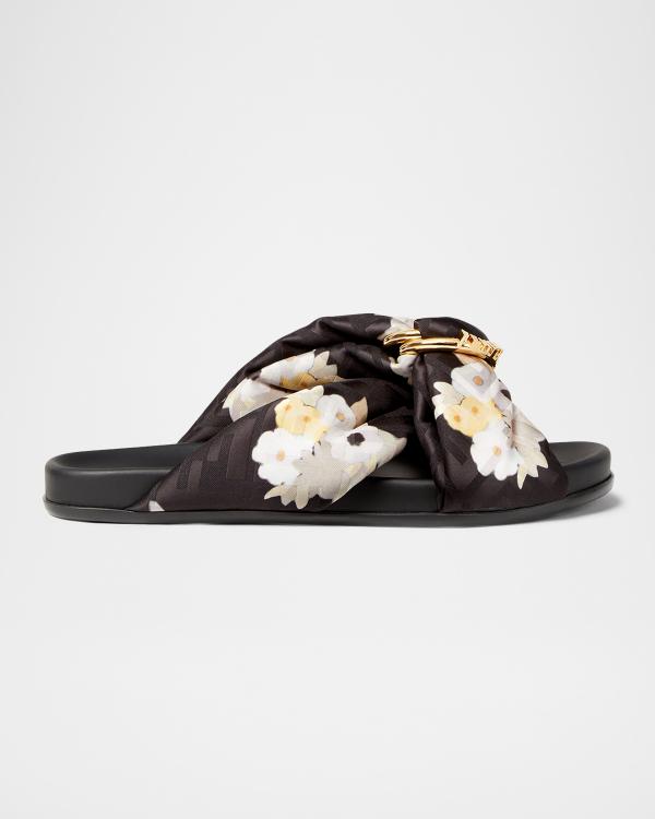Fendi Sunshine FF Chenille Jacquard Platform Sandals | Neiman Marcus
