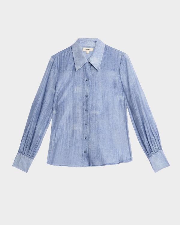 L'AGENCE Buckle Chain Tyler Silk Blouse | Neiman Marcus