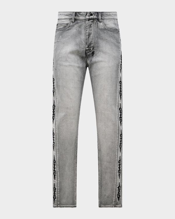 Ksubi Men's Van Winkle Pixel-Print Skinny Jeans | Neiman Marcus