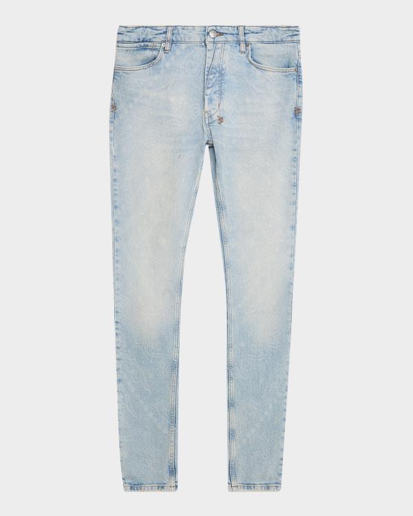 Ksubi デニムパンツ グラフィックプリント Ksubi Men's Van Winkle Graffiti Print Skinny Jeans | Neiman Marcus