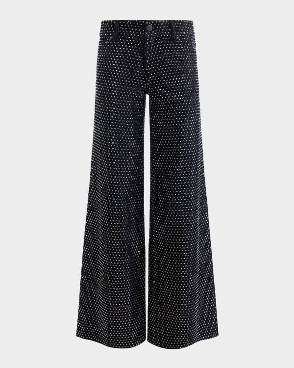 ALICE + OLIVIA Trish Low-Rise Embellished Baggy Jeans | Neiman Marcus display picture 1