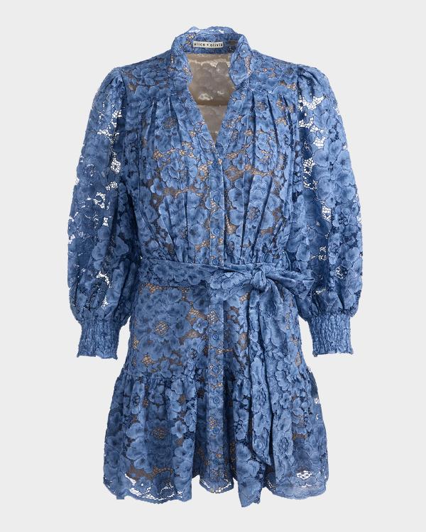 alice and olivia gorgeous denim dress with braid detail ALICE + OLIVIA Gorgeous Denim Dress with Braid Detail