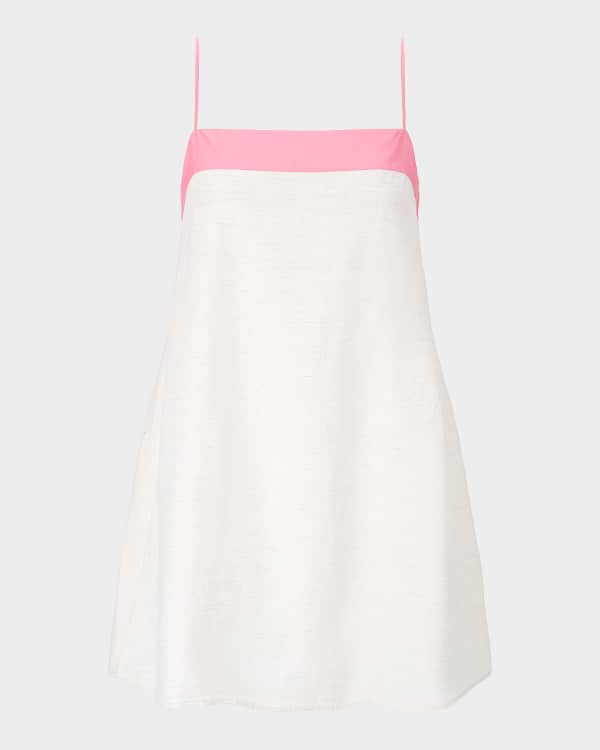 STAUD Araya Funnel-Neck Organza Dress | Neiman Marcus