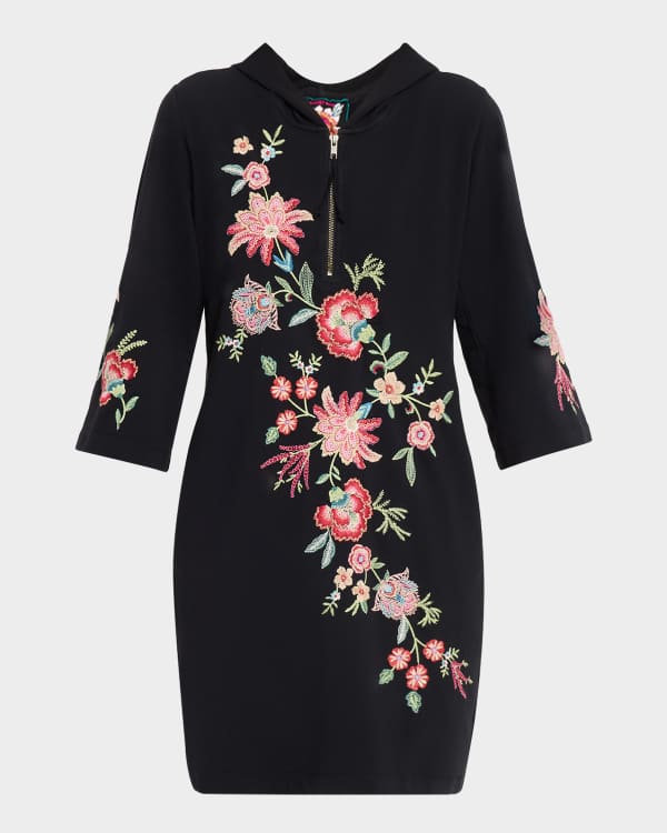 sachin and babi light blue dress Johnny Was Plus Size Drea Floral-Embroidered Mesh Dress