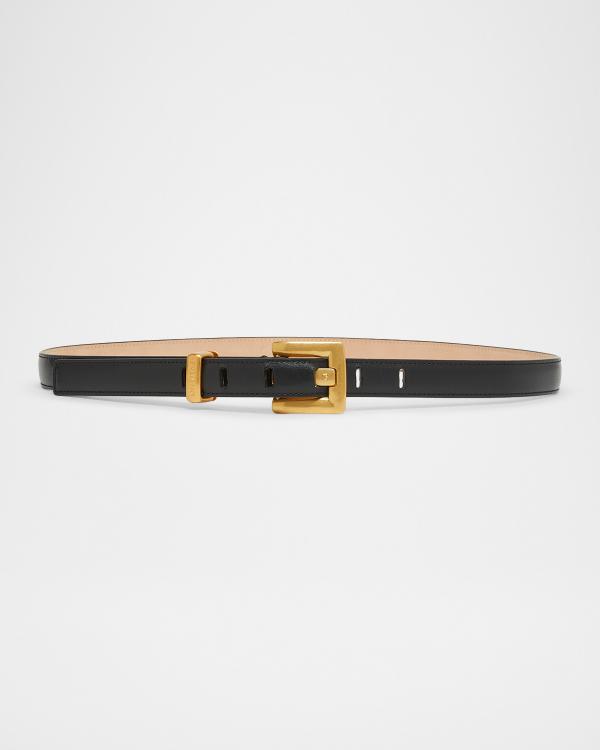 Balmain Crocodile Embossed Leather Belt In Beige XS X-Small 70(28”) Balmain B Croc-Embossed Leather Was Belt | Neiman Marcus main image 3