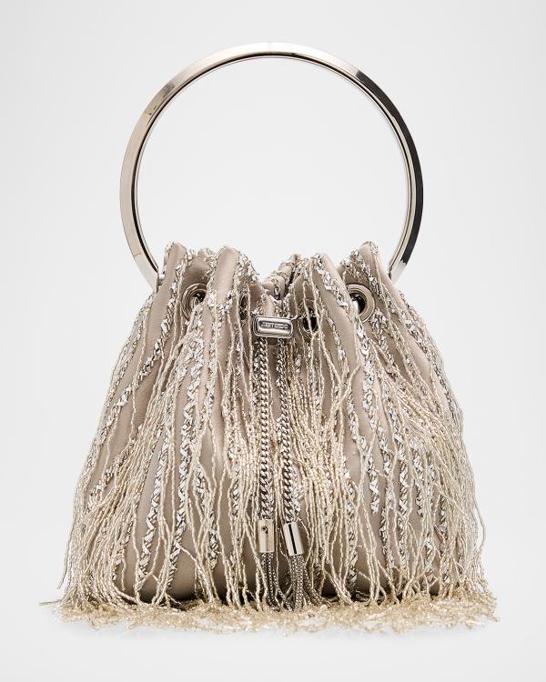 Jimmy Choo Bon Bon Lace Top-Handle Bucket Bag | Neiman Marcus