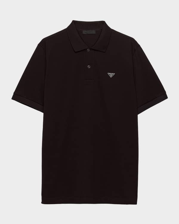 Prada Men's Cotton Fleece Polo Shirt | Neiman Marcus