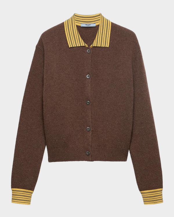 Prada Jacquard cashmere cardigan | Neiman Marcus