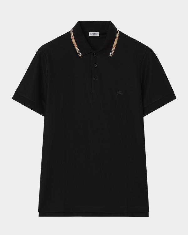 Burberry Men's Cody Check-Collar Polo Shirt | Neiman Marcus