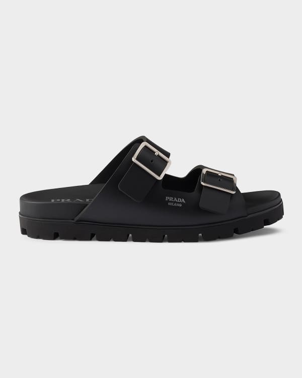 Prada Men's Mellow Rubber Mules | Neiman Marcus
