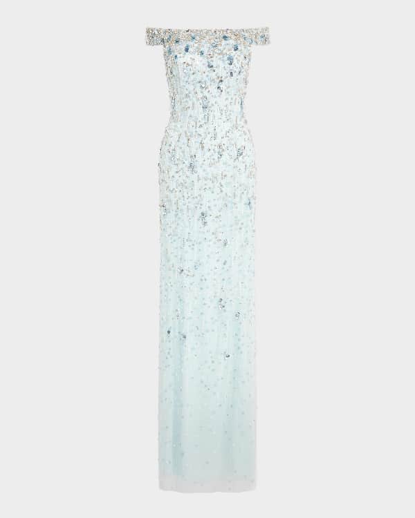 Jenny Packham Sunbeam Ombre Pleated Bow One-Shoulder Gown | Neiman Marcus
