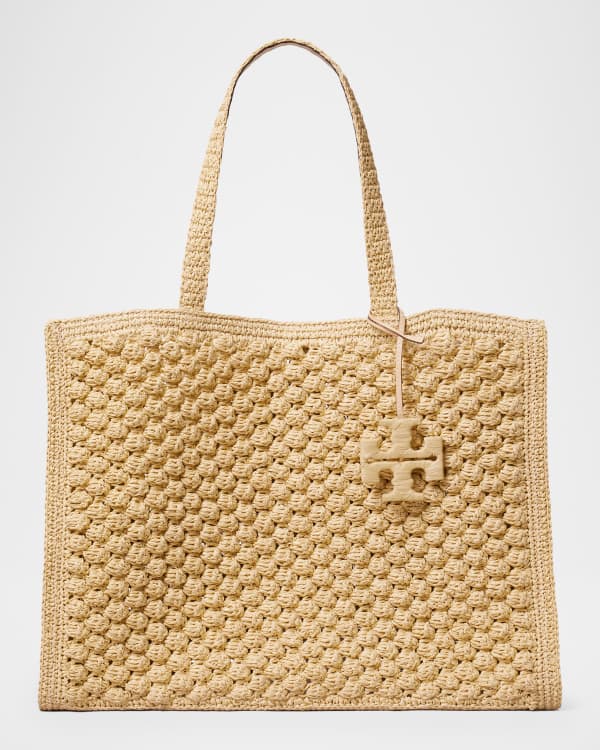 Tory Burch Ella Mini Striped Canvas Tote Bag | Neiman Marcus