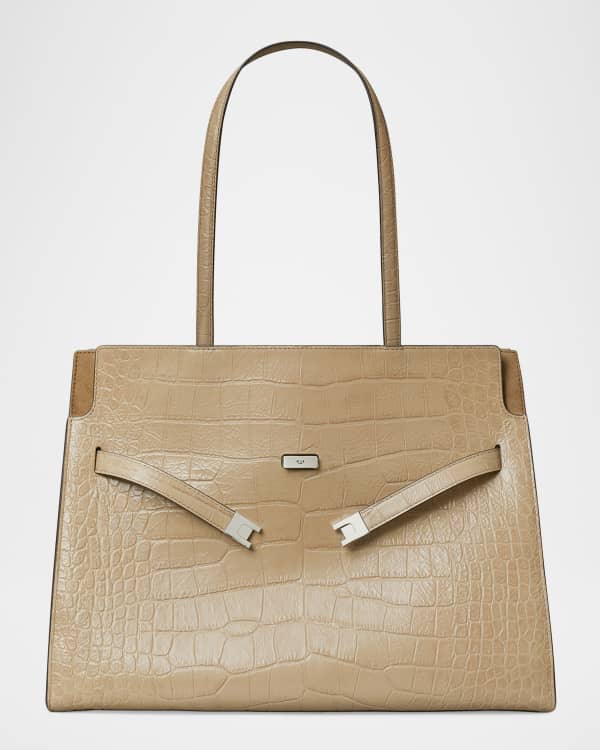 Tory Burch Ella Mini Striped Canvas Tote Bag | Neiman Marcus