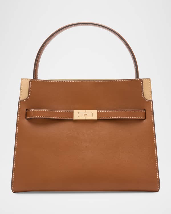 Tory Burch Lee Radziwill Croc-Embossed Leather Top-Handle Bag