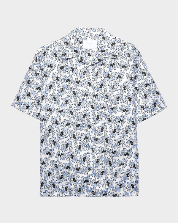 Prada Men's Hawaiian-Print Short-Sleeve Shirt | Neiman Marcus