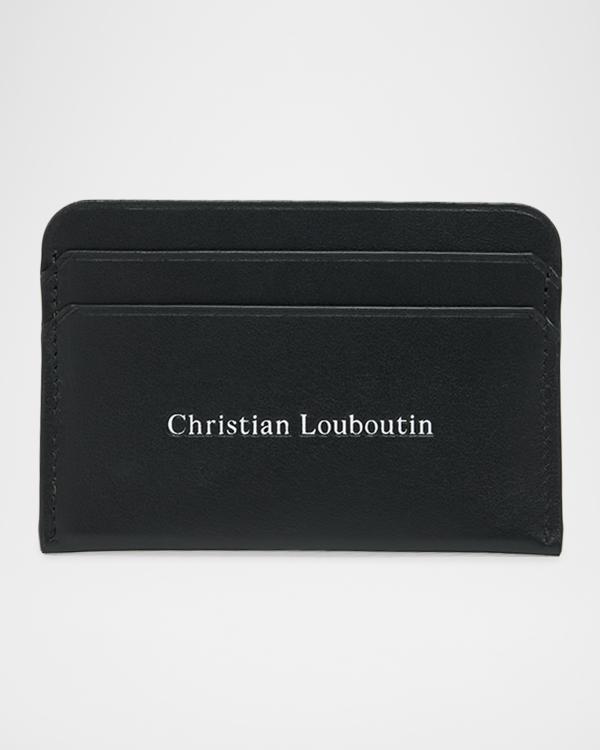 Christian Louboutin Men's Kios Spiked Leather Card Case | Neiman