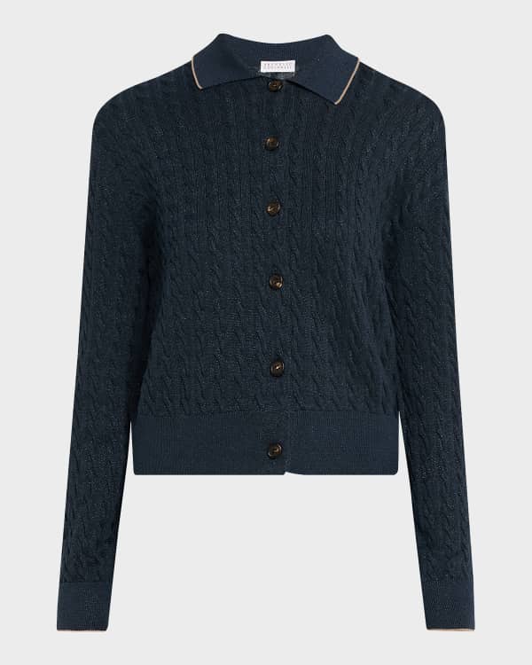 Max Mara Kim Cashmere Peplum Zip Cardigan | Neiman Marcus
