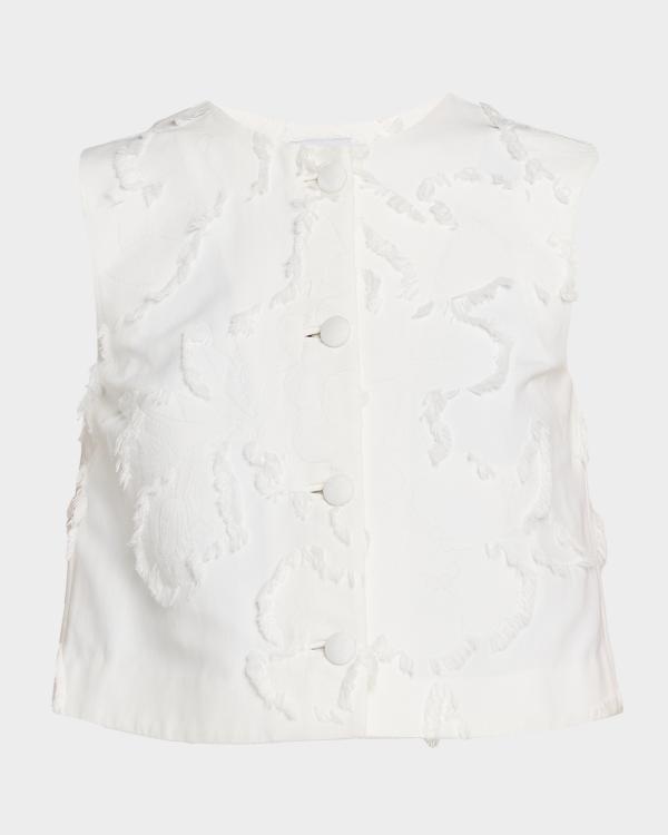 Diotima Bambola Fringe Tulle Sleeveless Top | Neiman Marcus