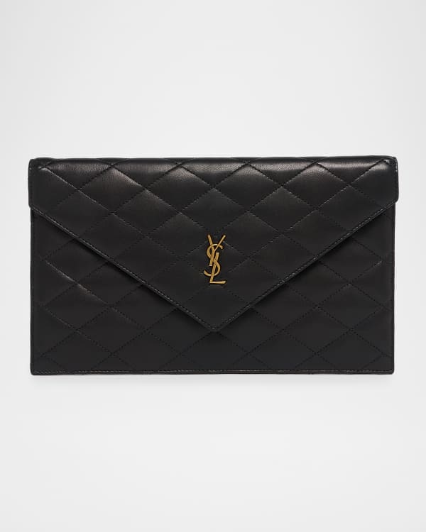 Saint Laurent YSL Small Puffer Sequin Clutch Bag | Neiman Marcus