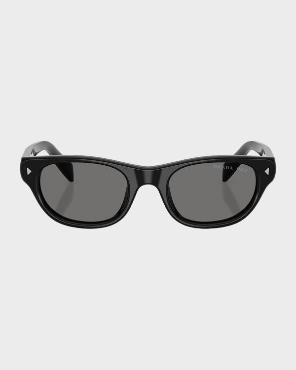 Prada Triangle Logo Acetate Rectangle Sunglasses | Neiman Marcus