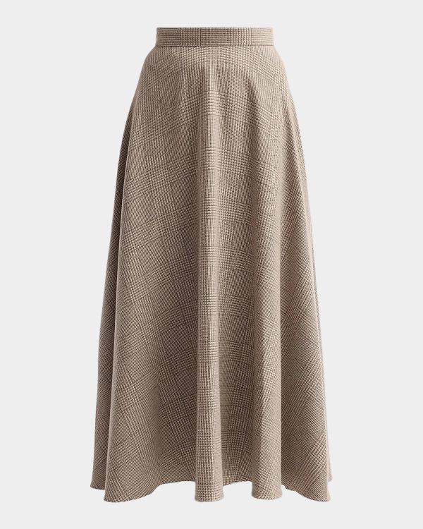 Oscar de la Renta Shell Crochet Knit Flared Midi Skirt | Neiman Marcus