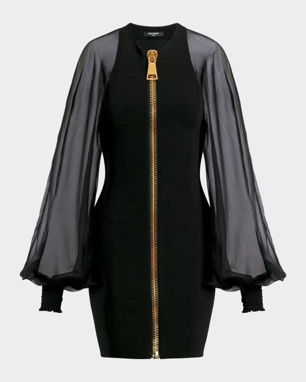balmain leather dress Long-Sleeve Bodycon Short fullprice*june2026