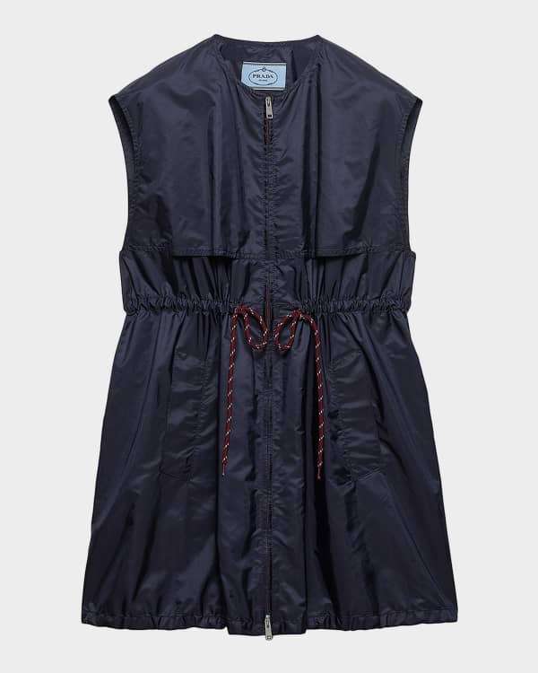 Prada Long-Sleeve Rib Knit Jersey Midi Dress | Neiman Marcus