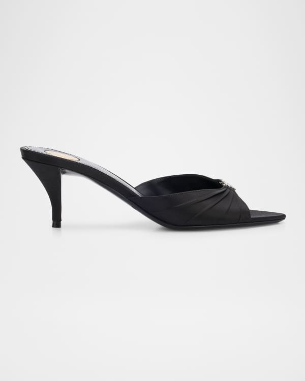 Prada Patent Leather Kitten-Heel Sandals | Neiman Marcus
