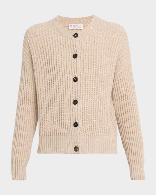 Givenchy Wool-Cashmere Crewneck Cardigan | Neiman Marcus