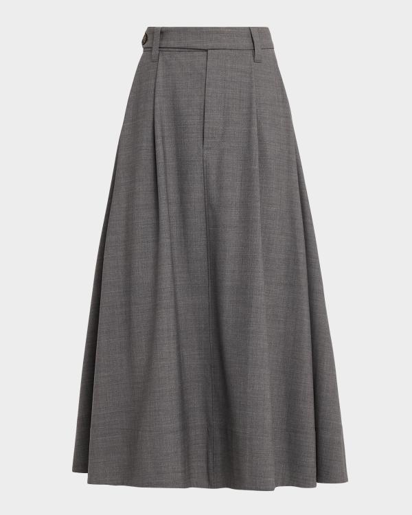 BRUNELLO CUCINELLI レギンス スカート付き グレー レディース Brunello Cucinelli Regimental Paillette Crispy Silk Chiffon Midi
