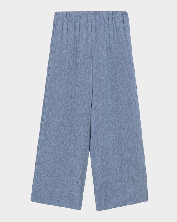 Theory Good Crunch High-Waist Wide-Leg Trousers | Neiman Marcus