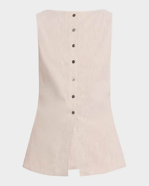 theory square neck rib dress Women's Dark Brown Linen Seamed Square Neck Dress for Summer | Breathable  and Lightweight