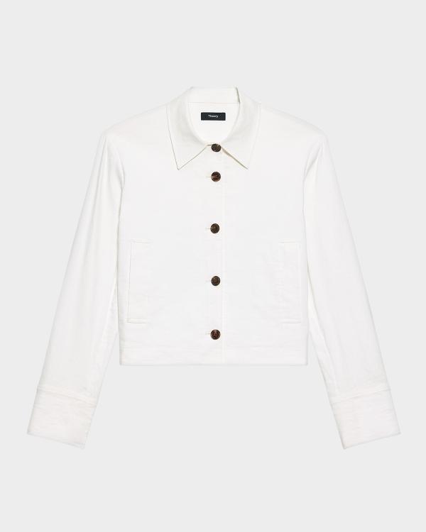 Theory セオリー Eco Sharkskin DB Boy JKT Theory Eco Sharkskin Double-Breasted Boy Jacket | Neiman Marcus