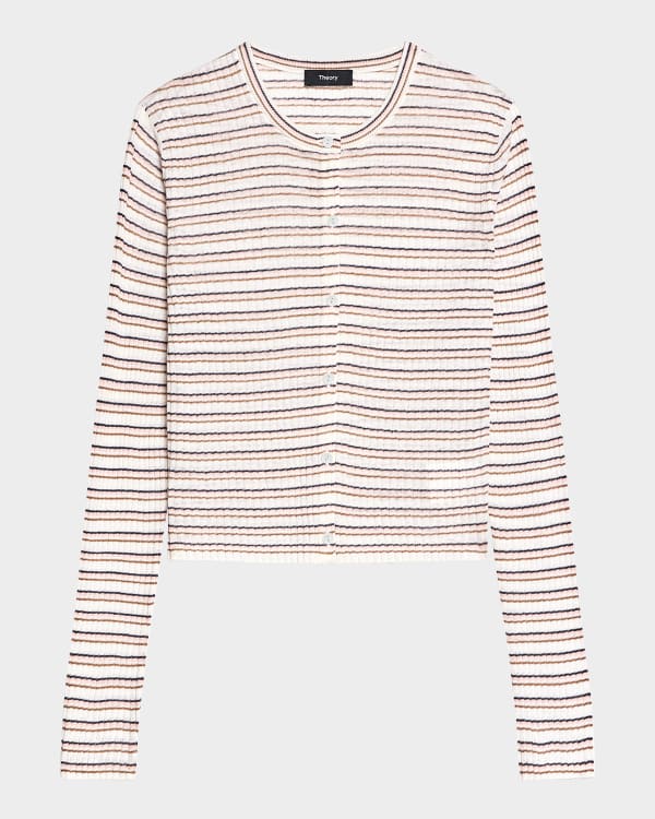 Theory Multicolor Boucle Tweed Cardigan | Neiman Marcus
