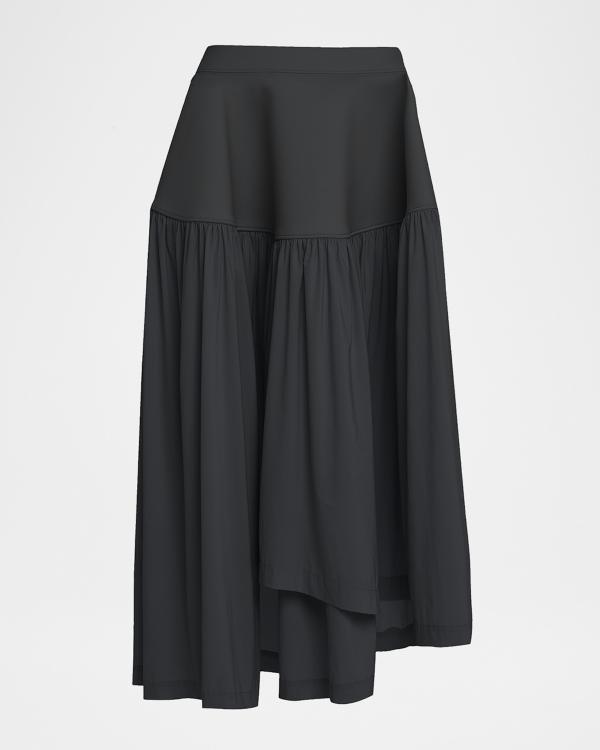 Issey Miyake Rhombus Double-Pleated Midi Skirt | Neiman Marcus