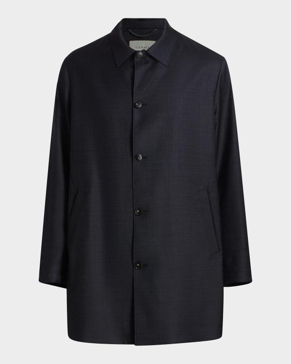 Theory Men's Belvin Melton-Textured Wool-Blend Coat | Neiman Marcus