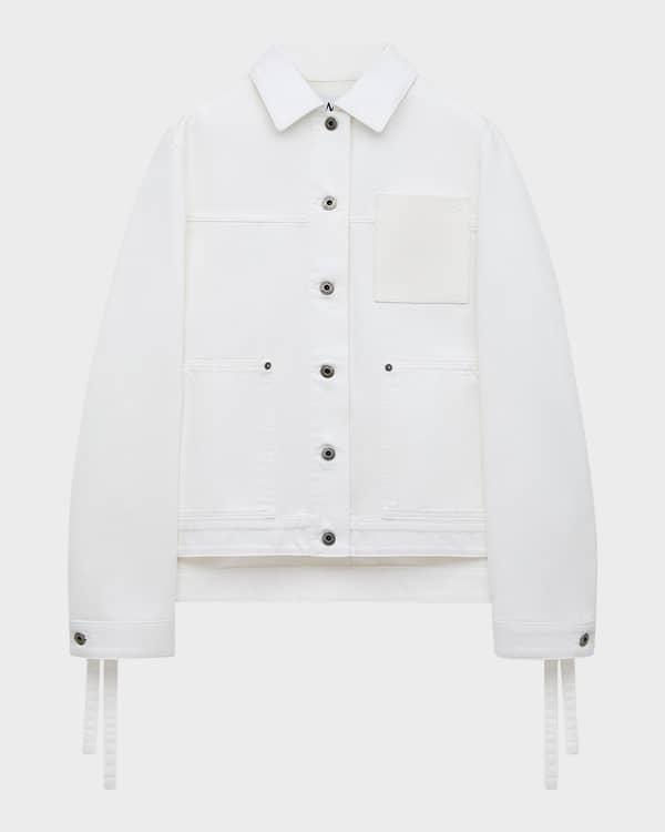 Loewe Leather Button-Front Cropped Jacket | Neiman Marcus