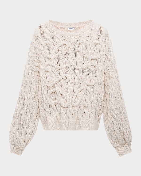 Loewe Balloon-Sleeve Wool Cardigan | Neiman Marcus