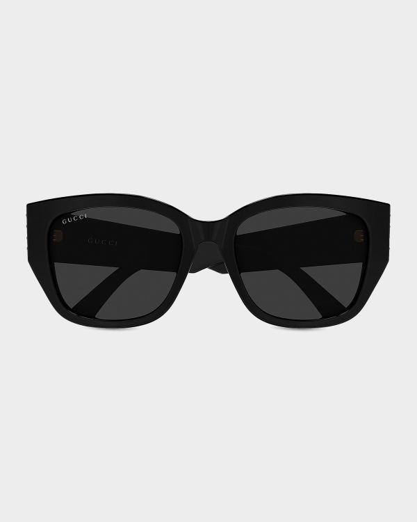Gucci Logo 70mm Square Sunglasses | Neiman Marcus