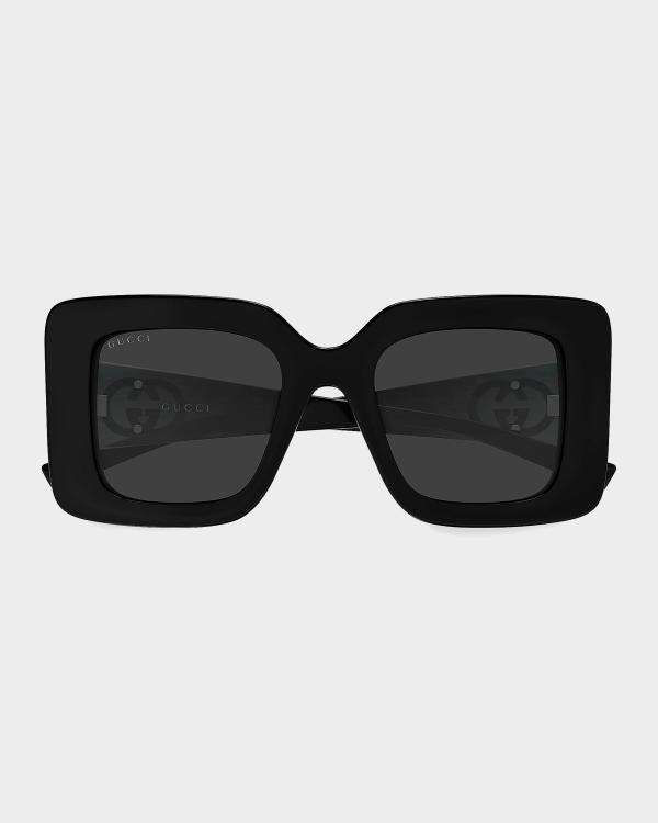 Gucci Logo 70mm Square Sunglasses | Neiman Marcus