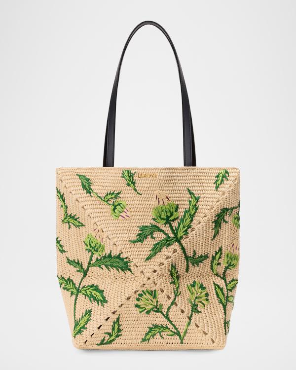 LOEWE x Paula's Ibiza Medium Puzzle Fold Tote Bag in Raffia with
