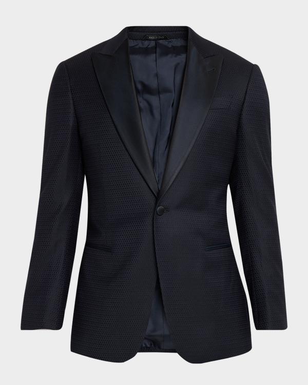 Giorgio Armani Men's Cashmere Herringbone Double-Breasted Overcoat