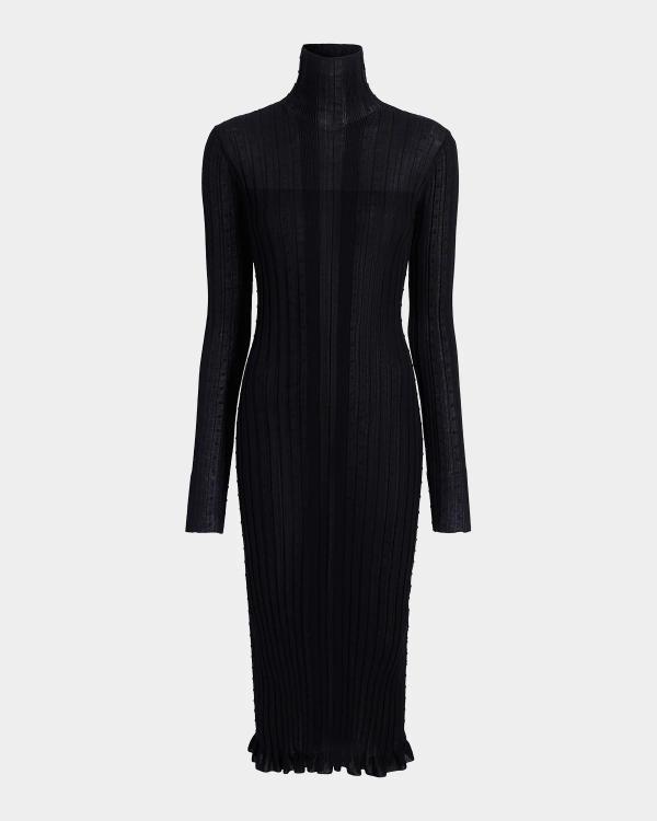 balmain ribbed-knit long-sleeve dress Croco-Jacquard Backless Midi Valentine’s Day