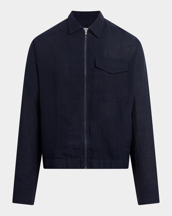 Giorgio Armani Men's Cupro Jacket with Flap Pockets | Neiman Marcus