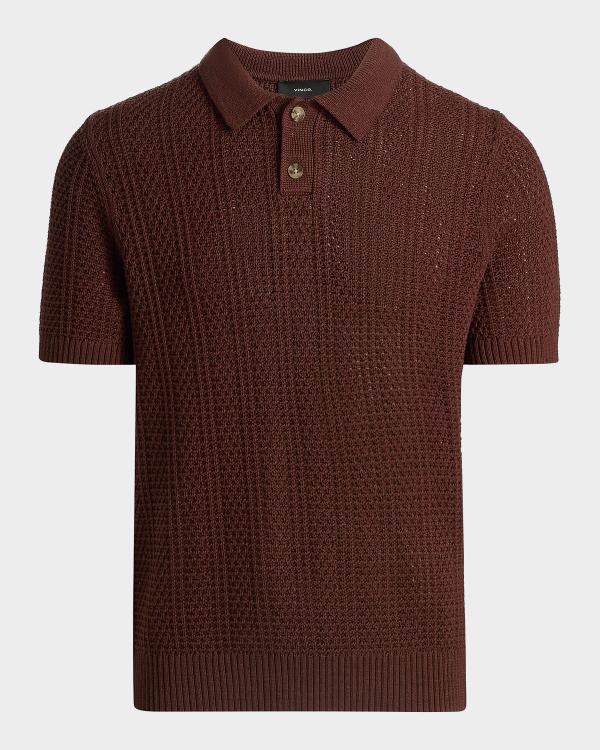 Prada Men's Silk-Cotton Knit Polo Shirt | Neiman Marcus