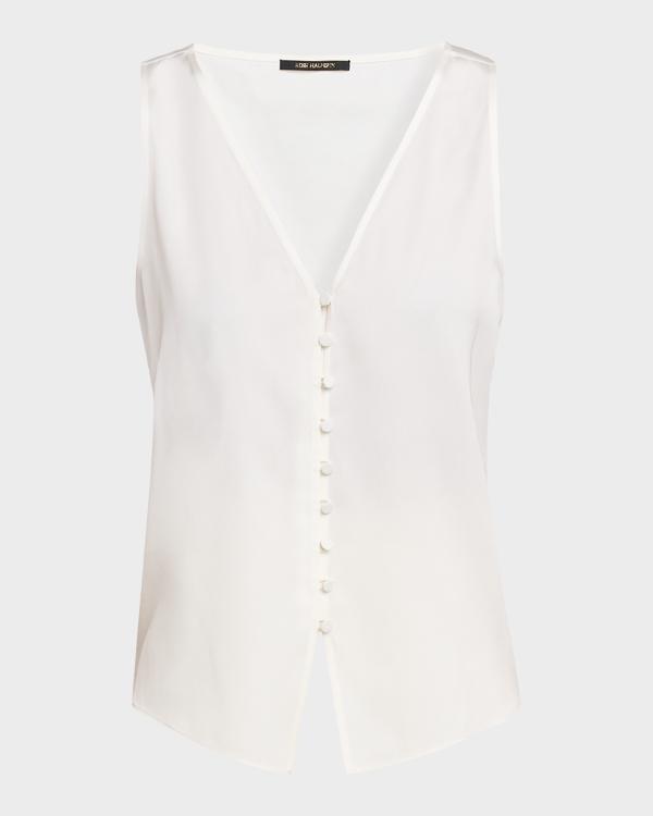 3.1 Phillip Lim Sleeveless Satin V-Neck Top | Neiman Marcus