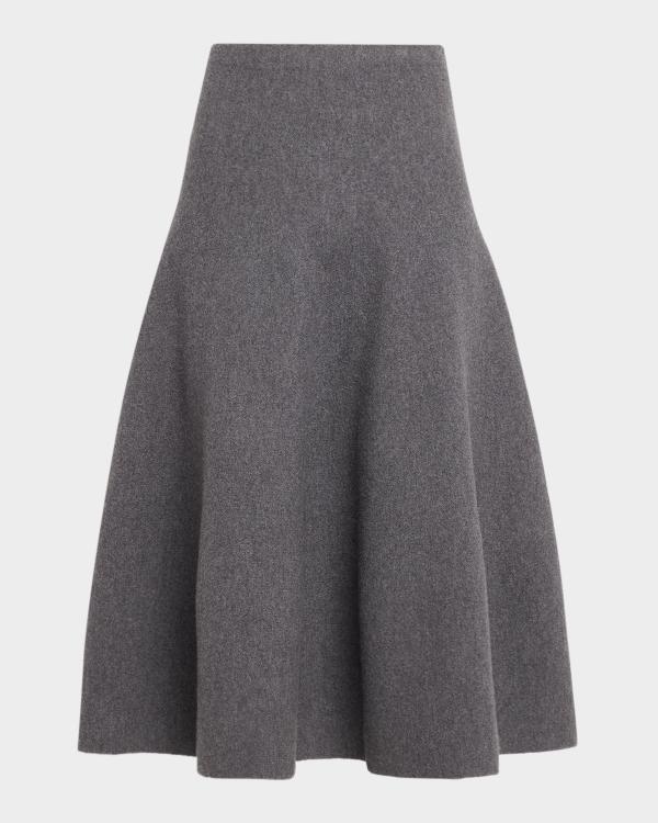 Prada Front-Slit Loden Pencil Skirt | Neiman Marcus
