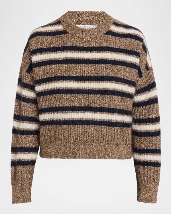 Prada Cashmere Argyle Knit Crewneck Sweater | Neiman Marcus