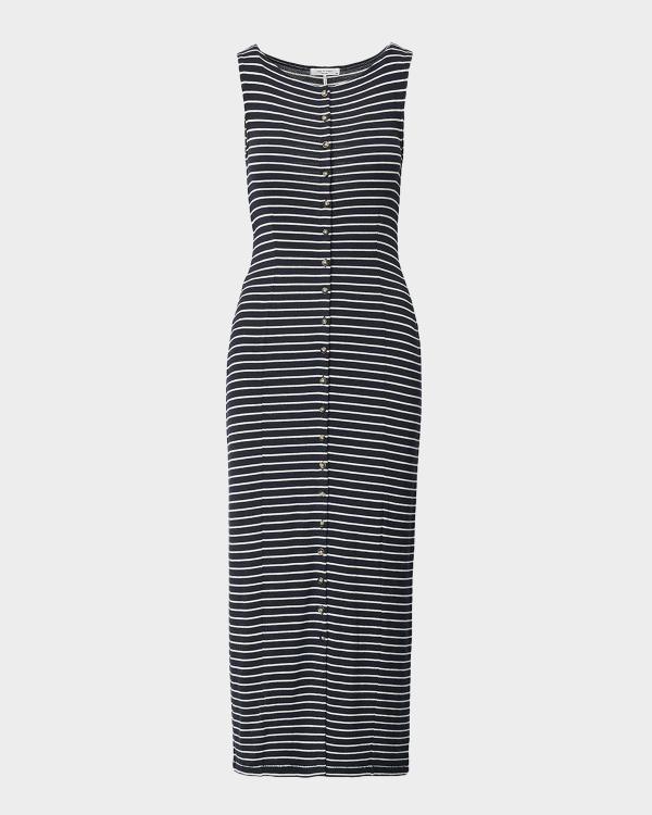 rag and bone striped knit dress & The Mix Stripe Midi Skirt Open back halter dress